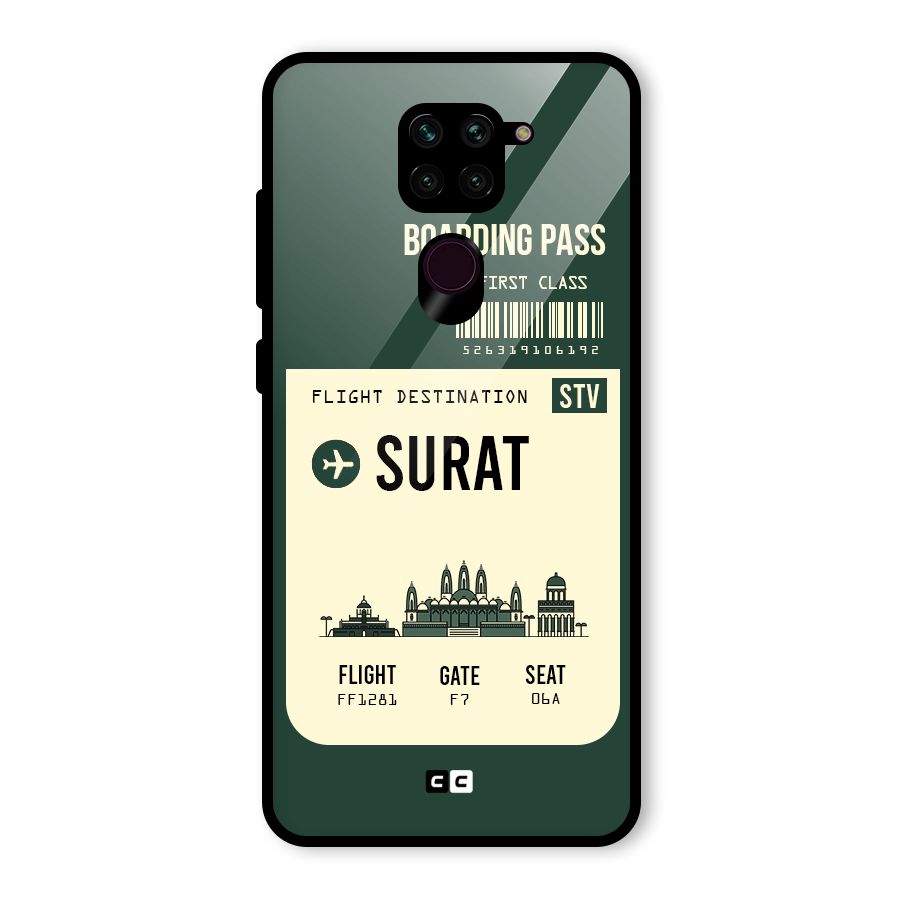 Surat Boarding Pass Glass Back Case for Redmi Note 9