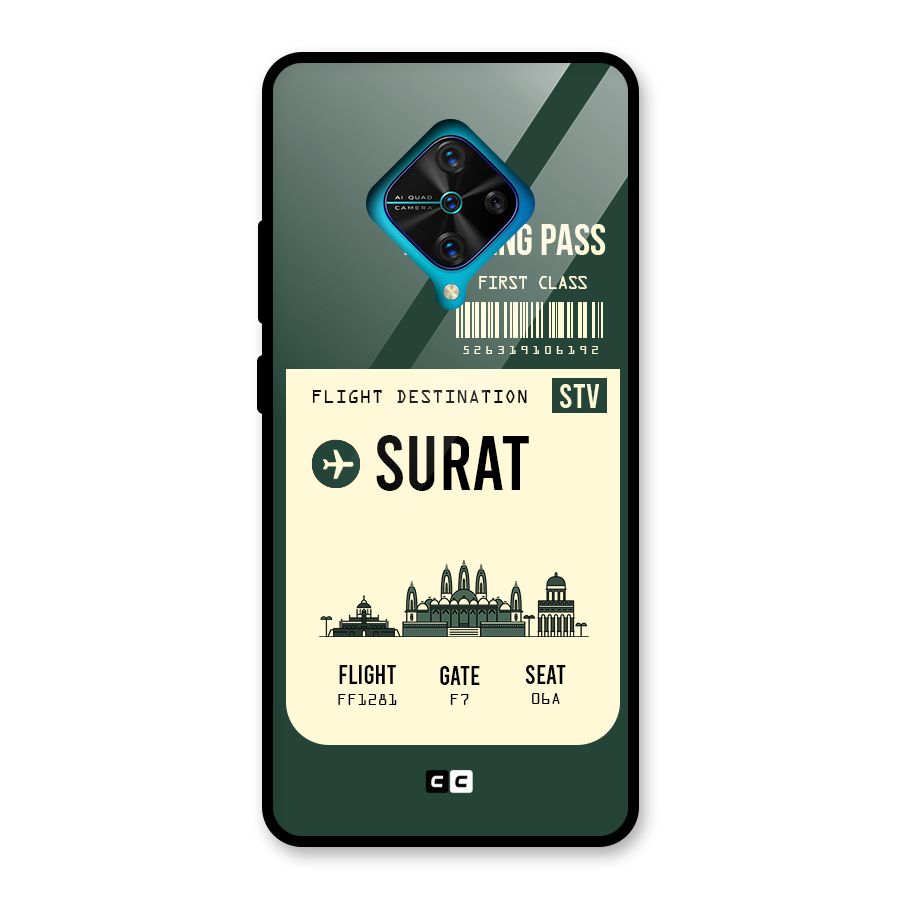 Surat Boarding Pass Glass Back Case for Vivo S1 Pro