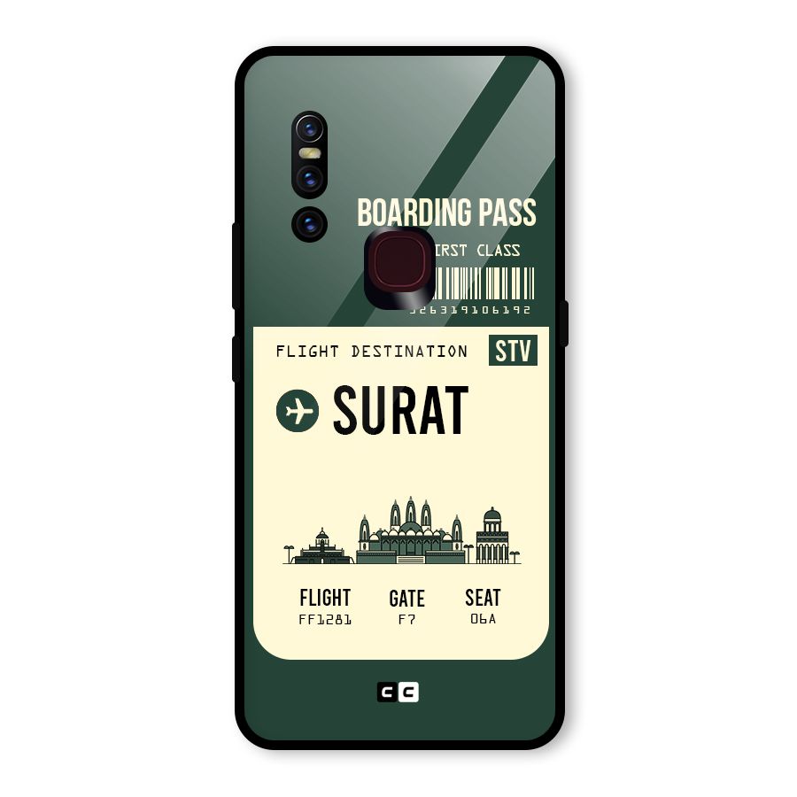 Surat Boarding Pass Glass Back Case for Vivo V15