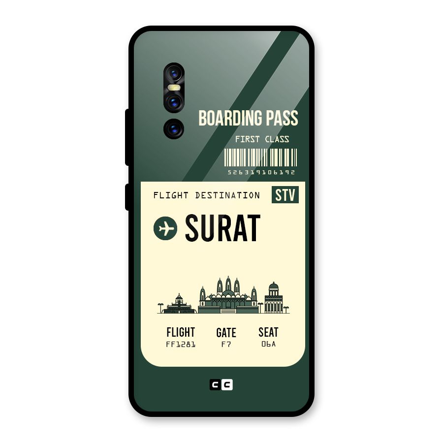 Surat Boarding Pass Glass Back Case for Vivo V15 Pro