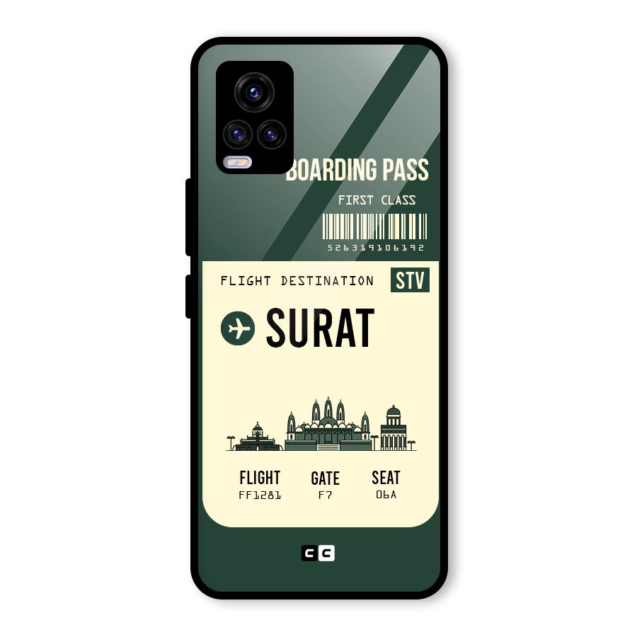 Surat Boarding Pass Glass Back Case for Vivo V20