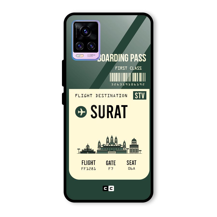Surat Boarding Pass Glass Back Case for Vivo V20 Pro