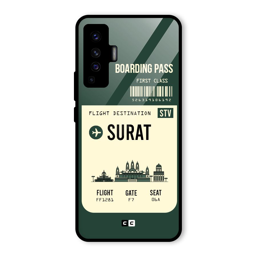 Surat Boarding Pass Glass Back Case for Vivo X50