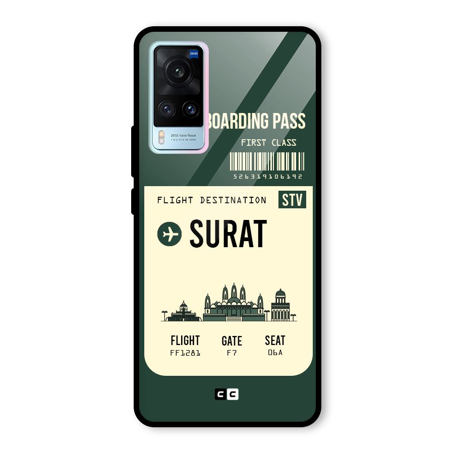 Surat Boarding Pass Glass Back Case for Vivo X60