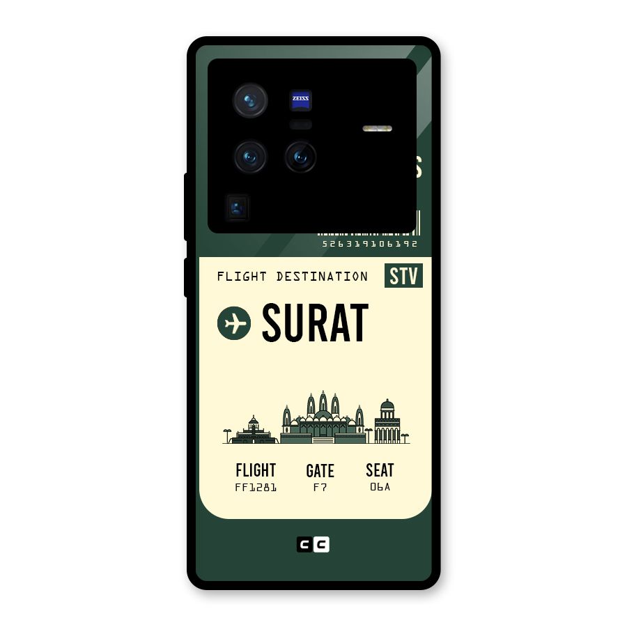 Surat Boarding Pass Glass Back Case for Vivo X80 Pro