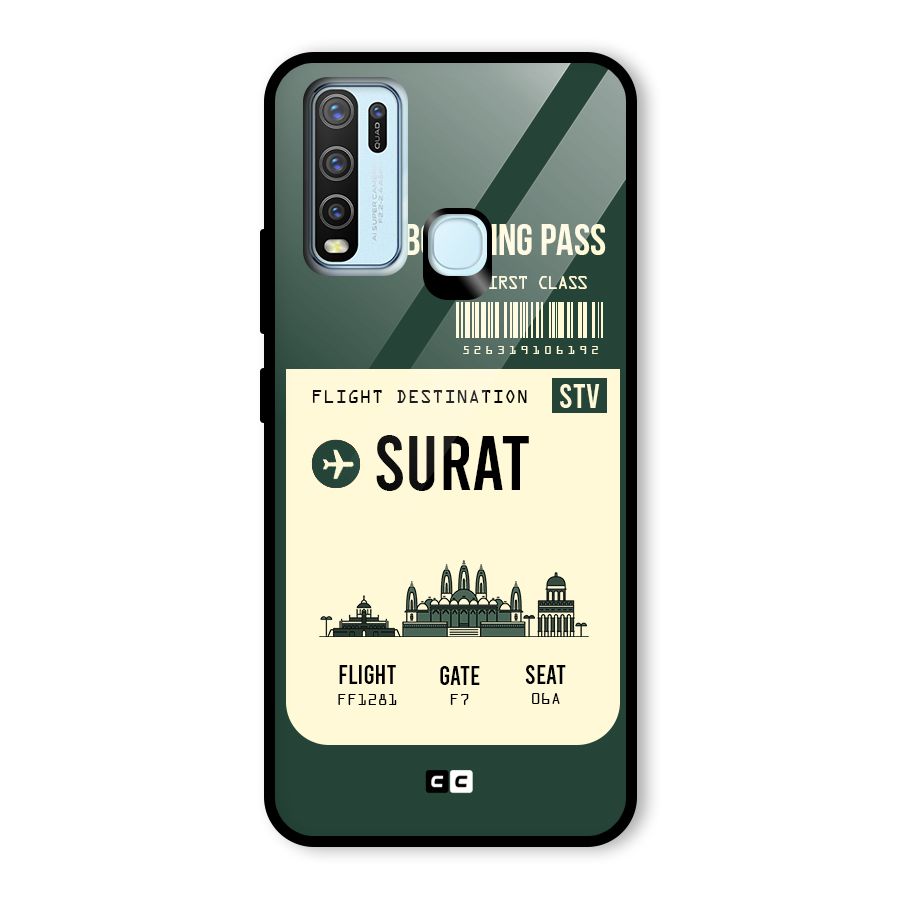 Surat Boarding Pass Glass Back Case for Vivo Y50