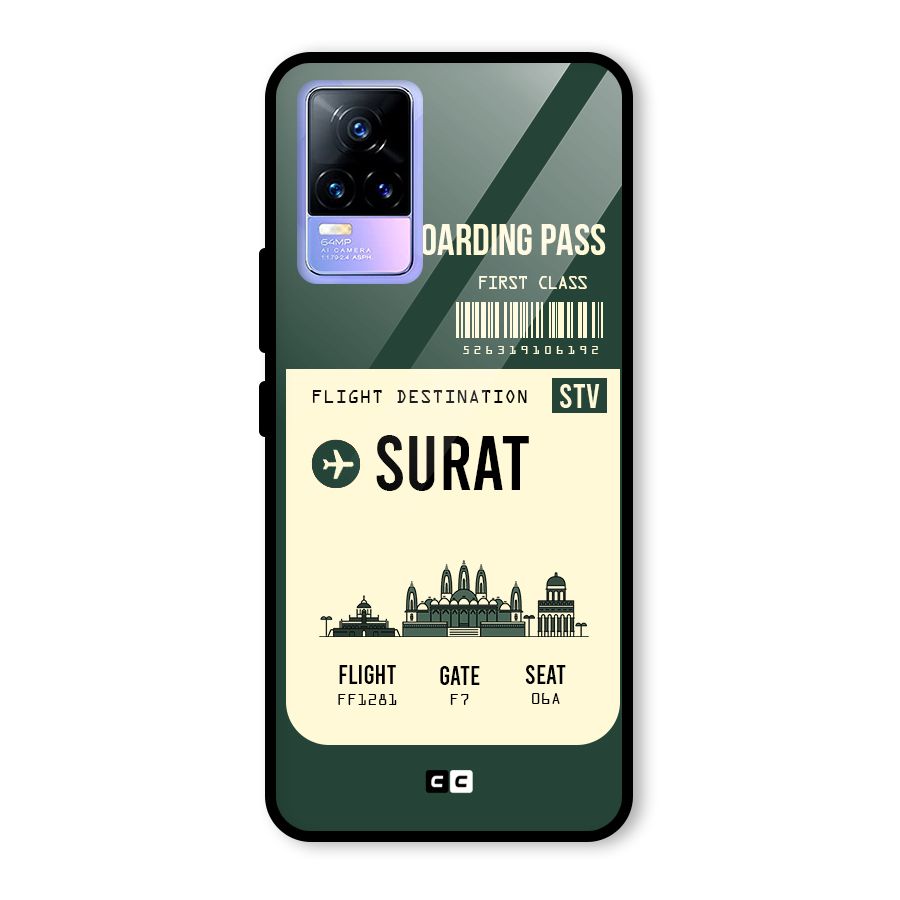Surat Boarding Pass Glass Back Case for Vivo Y73