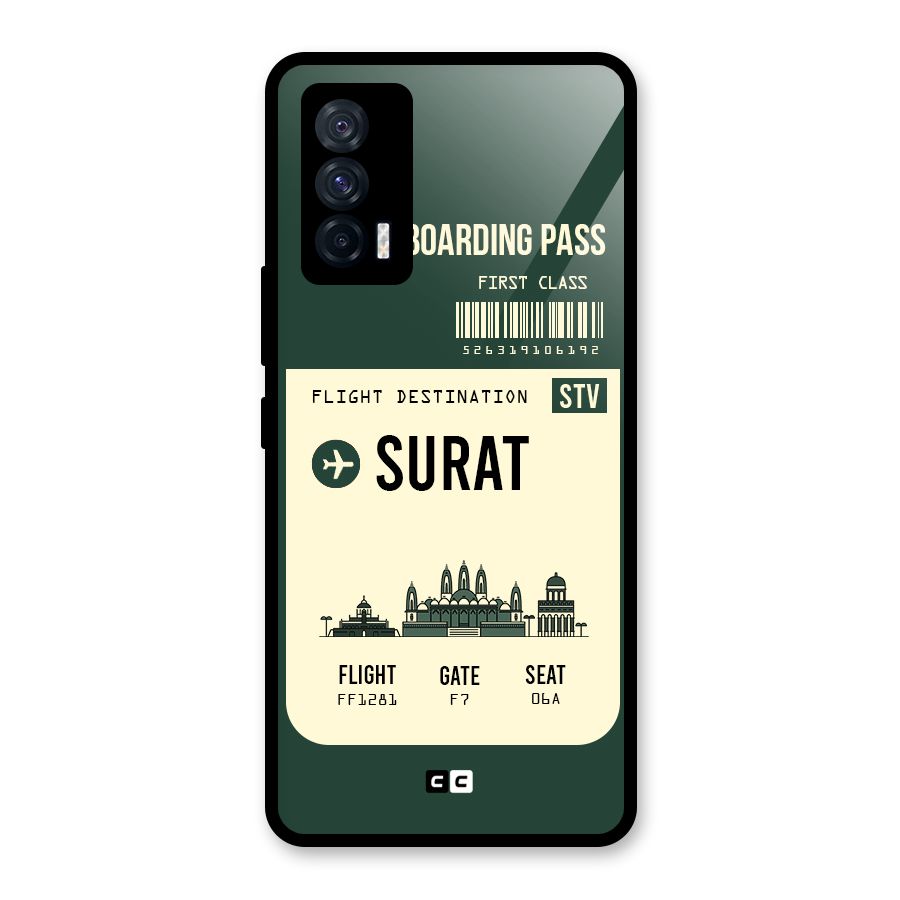 Surat Boarding Pass Glass Back Case for Vivo iQOO 7 5G