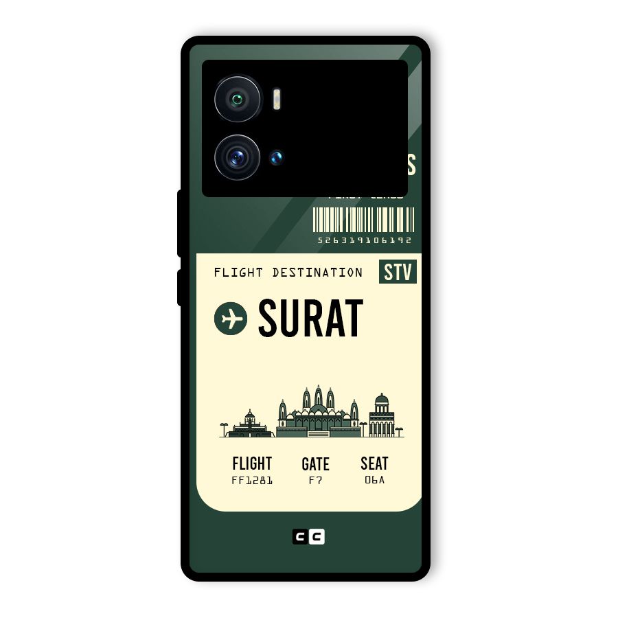 Surat Boarding Pass Glass Back Case for Vivo iQOO 9 Pro