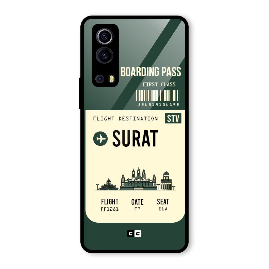 Surat Boarding Pass Glass Back Case for Vivo iQOO Z3