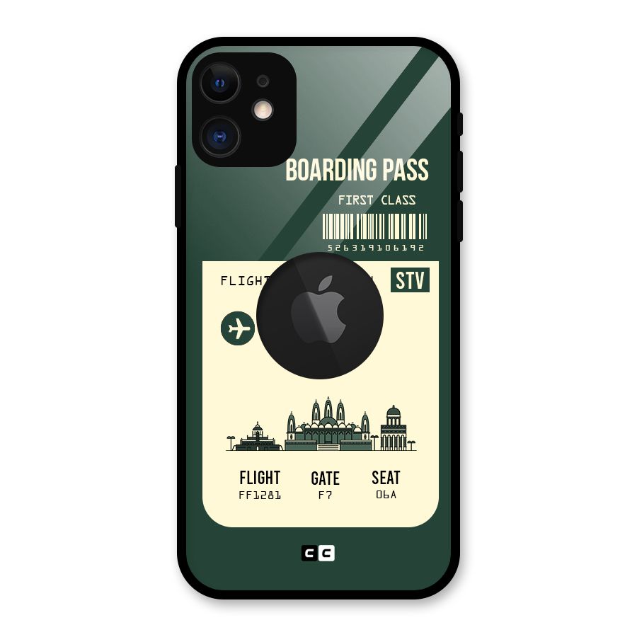 Surat Boarding Pass Glass Back Case for iPhone 11 Logo Cut