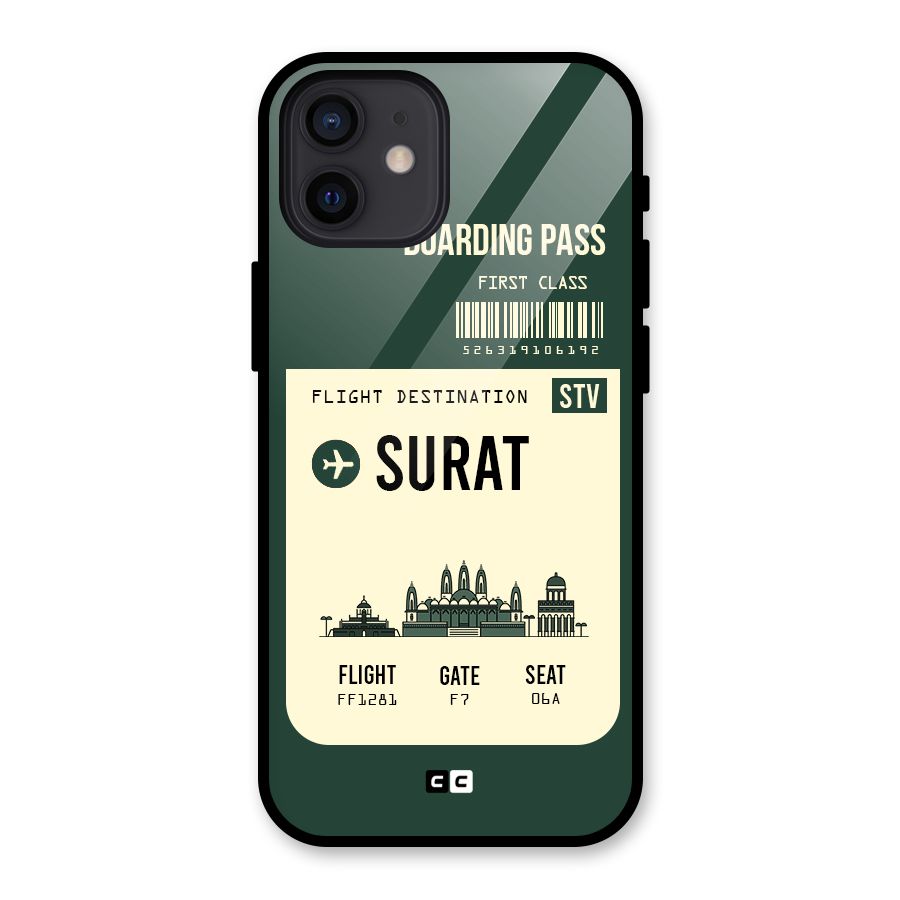 Surat Boarding Pass Glass Back Case for iPhone 12