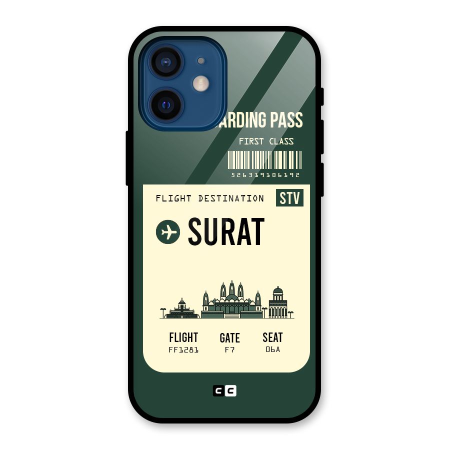 Surat Boarding Pass Glass Back Case for iPhone 12 Mini