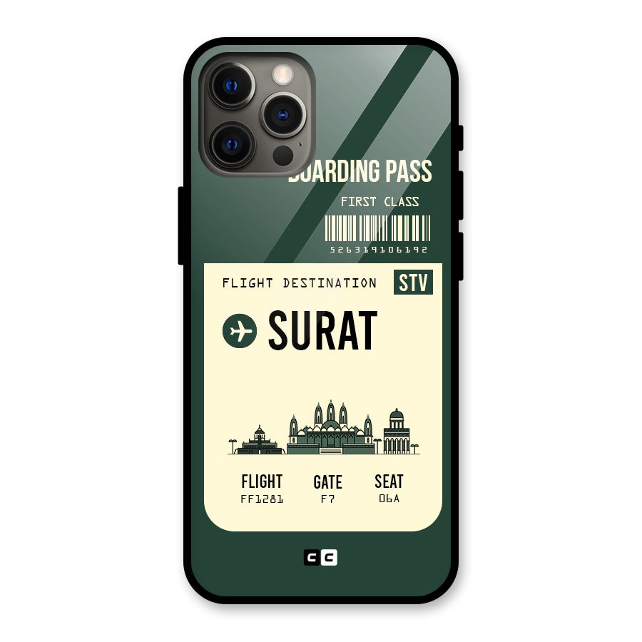 Surat Boarding Pass Glass Back Case for iPhone 12 Pro Max