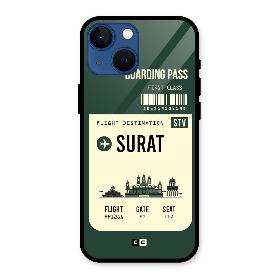 Surat Boarding Pass Glass Back Case for iPhone 13 Mini