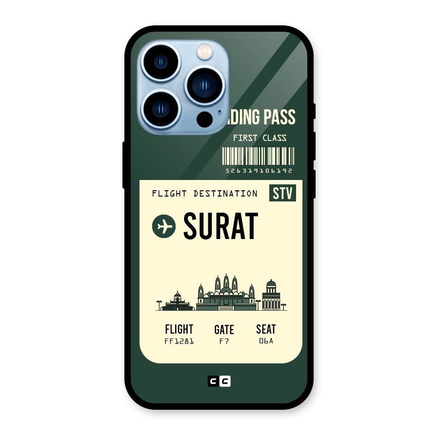 Surat Boarding Pass Glass Back Case for iPhone 13 Pro
