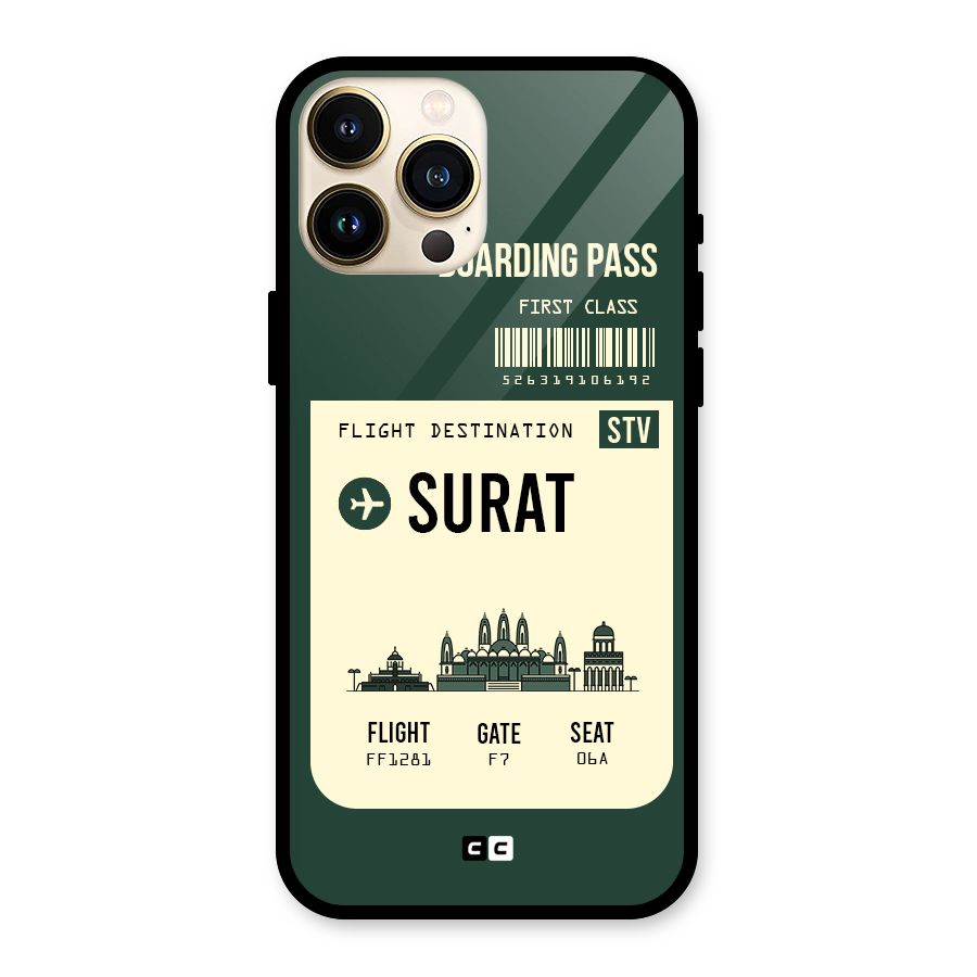 Surat Boarding Pass Glass Back Case for iPhone 13 Pro Max