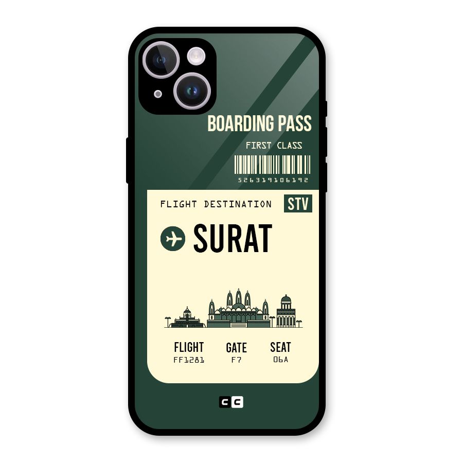 Surat Boarding Pass Glass Back Case for iPhone 14 Plus