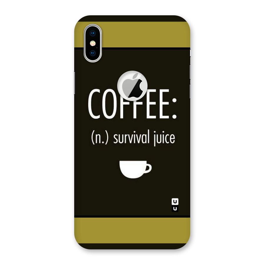 Survival Juice Back Case for iPhone XS Logo Cut
