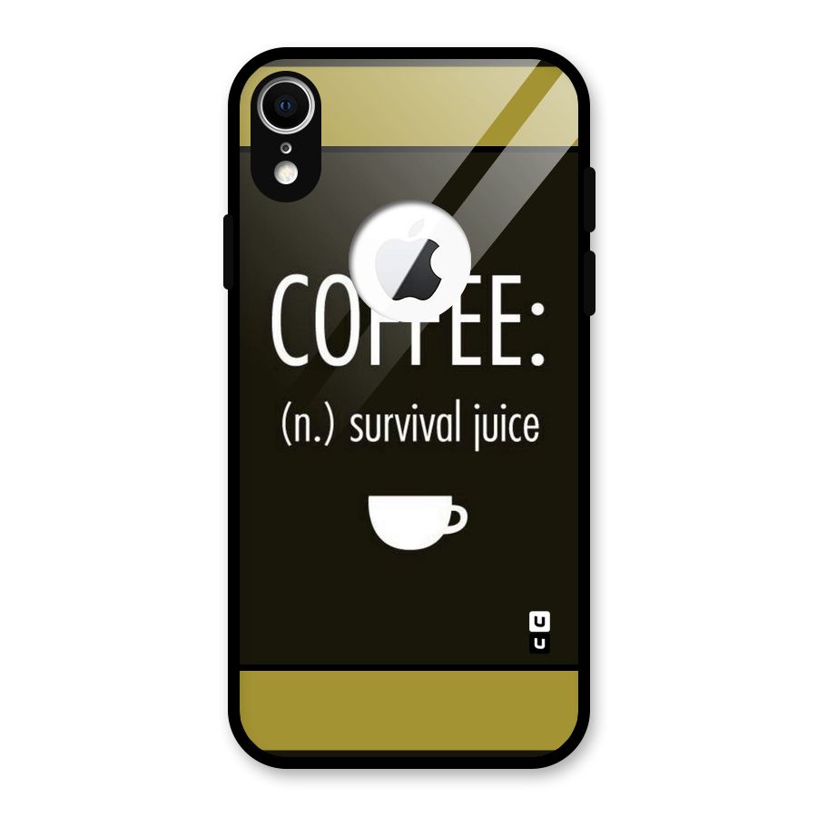Survival Juice Glass Back Case for iPhone XR Logo Cut