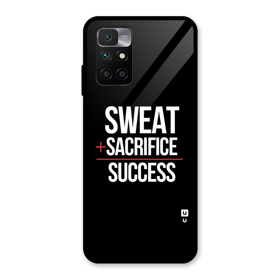 Sweat Sacrifice Success Glass Back Case for Redmi 10 Prime