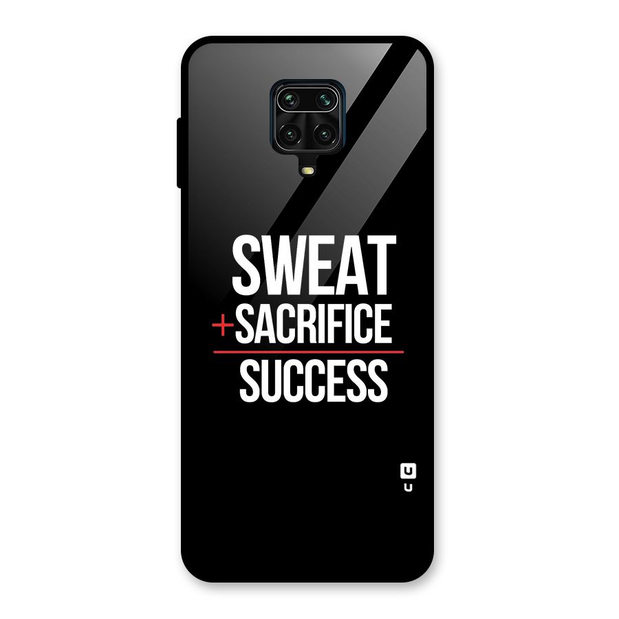 Sweat Sacrifice Success Glass Back Case for Redmi Note 9 Pro