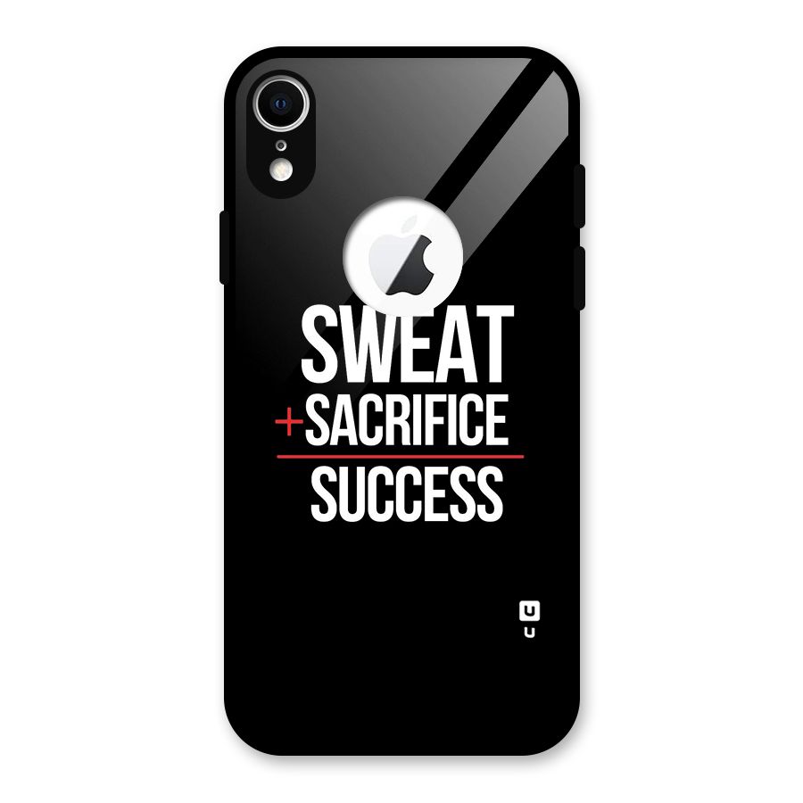 Sweat Sacrifice Success Glass Back Case for iPhone XR Logo Cut