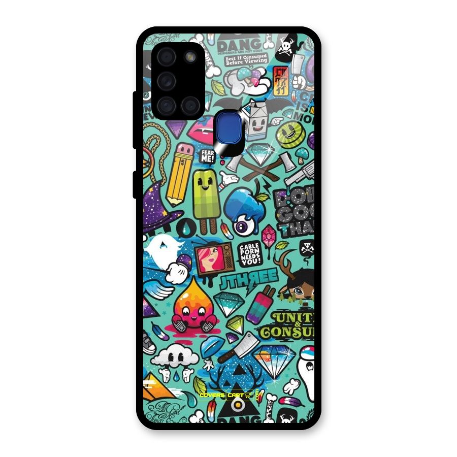 Sweet Candies Glass Back Case for Galaxy A21s