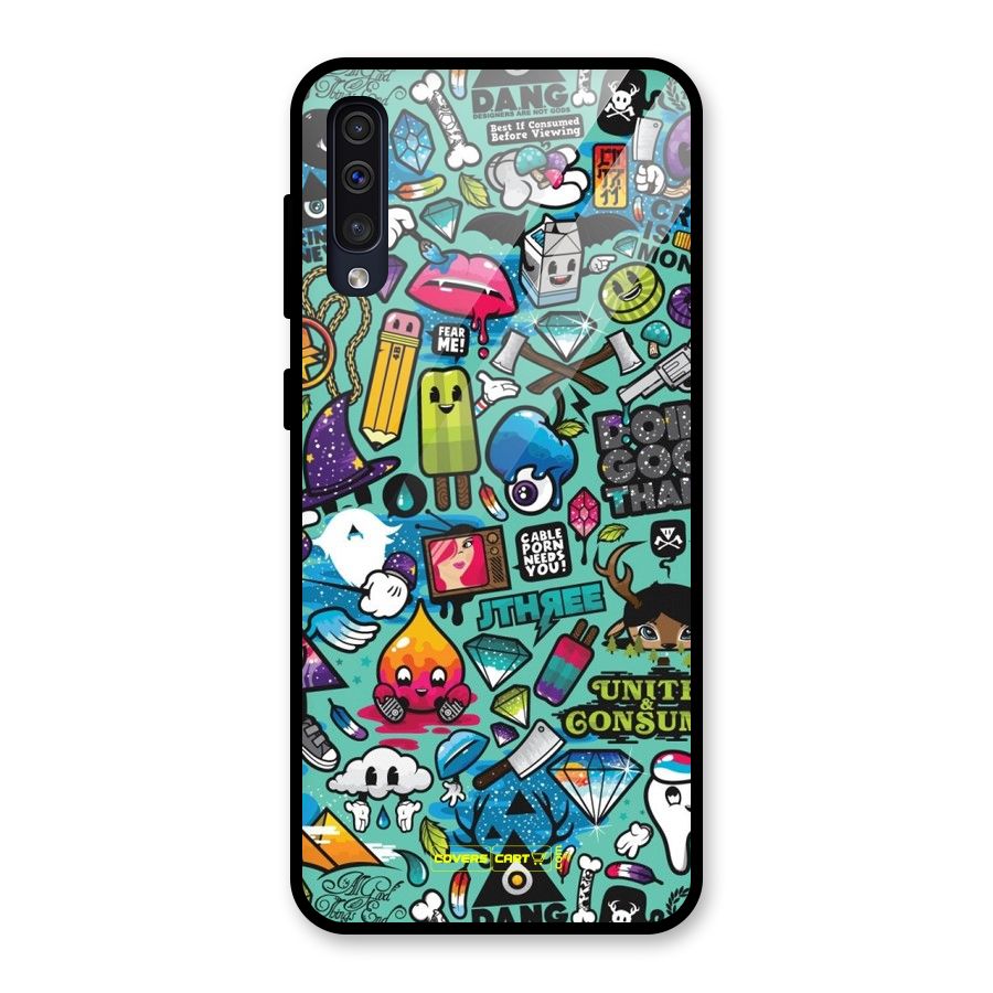 Sweet Candies Glass Back Case for Galaxy A50