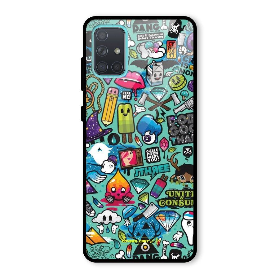 Sweet Candies Glass Back Case for Galaxy A71