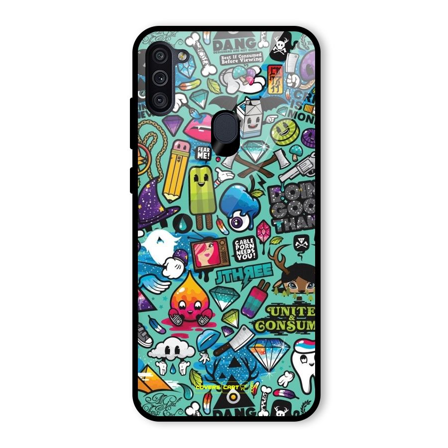 Sweet Candies Glass Back Case for Galaxy M11