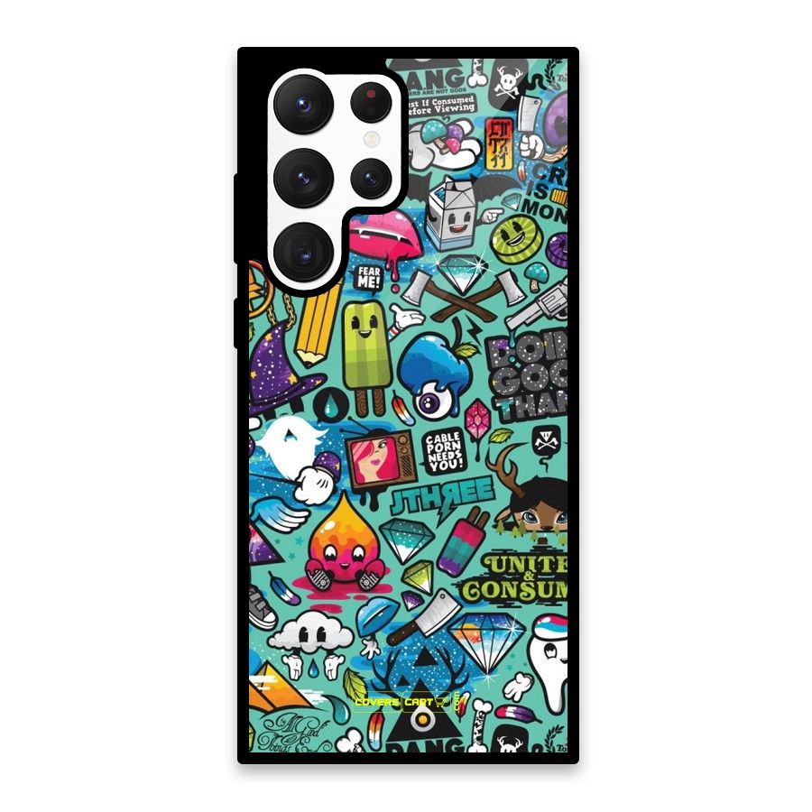 Sweet Candies Glass Back Case for Galaxy S22 Ultra 5G