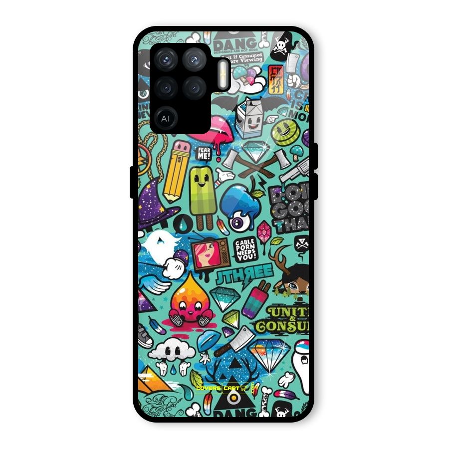 Sweet Candies Glass Back Case for Oppo F19 Pro