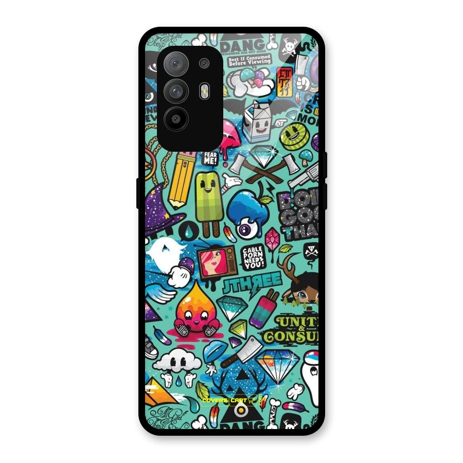 Sweet Candies Glass Back Case for Oppo F19 Pro Plus 5G
