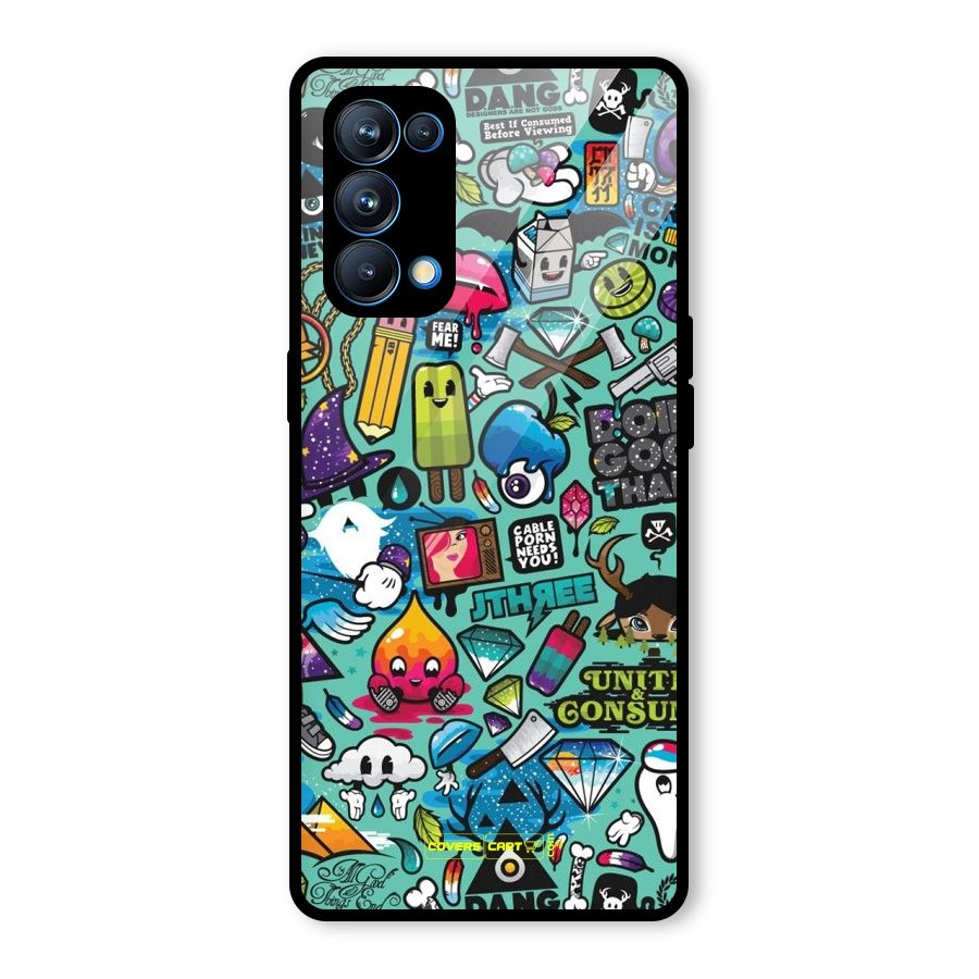 Sweet Candies Glass Back Case for Oppo Reno5 Pro 5G