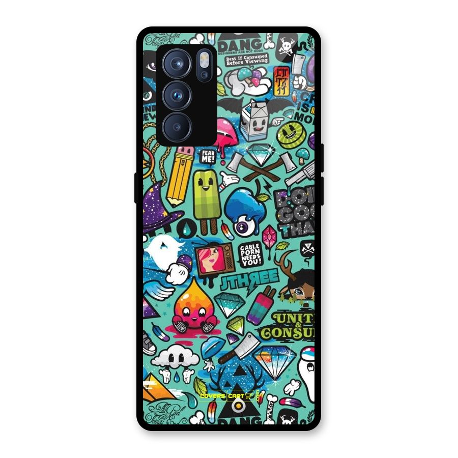 Sweet Candies Glass Back Case for Oppo Reno6 Pro 5G