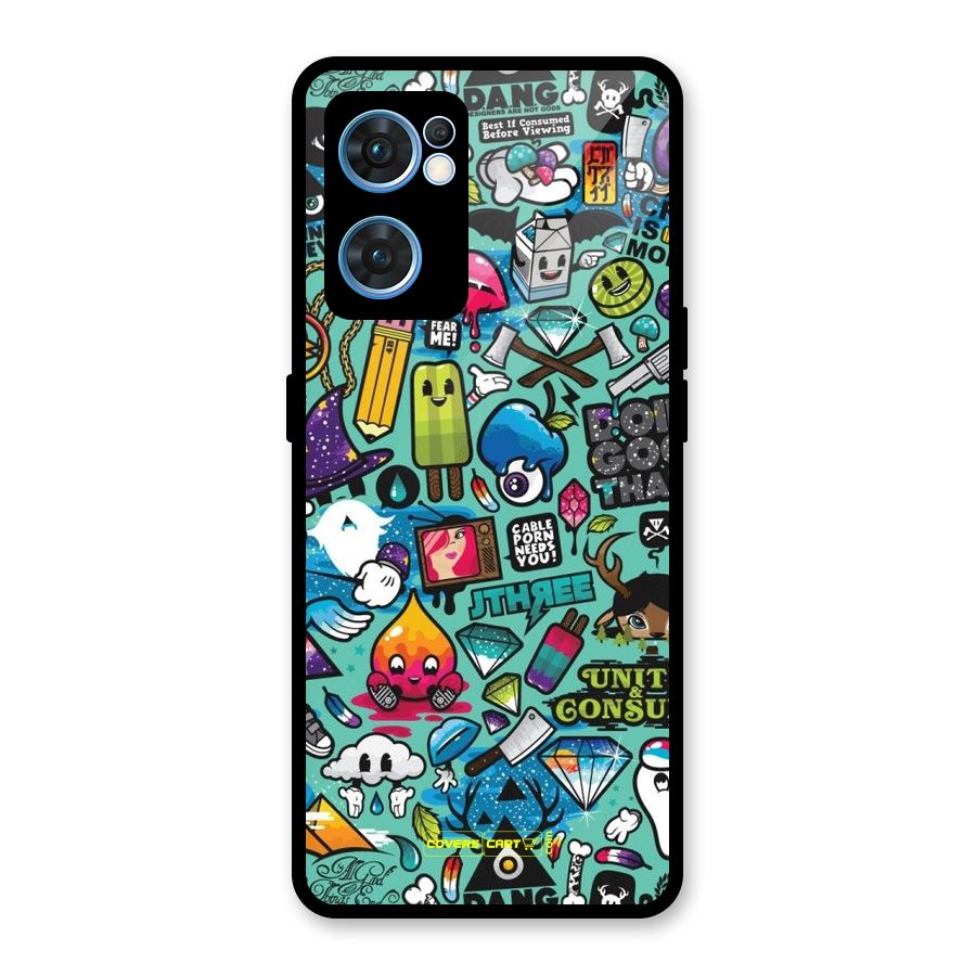 Sweet Candies Glass Back Case for Oppo Reno7 5G