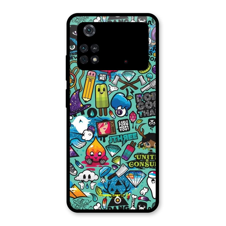 Sweet Candies Glass Back Case for Poco M4 Pro 4G