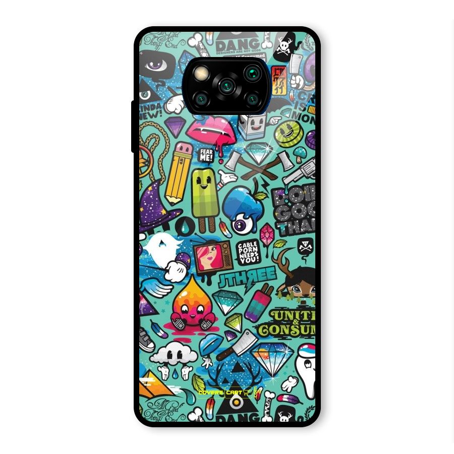 Sweet Candies Glass Back Case for Poco X3 Pro