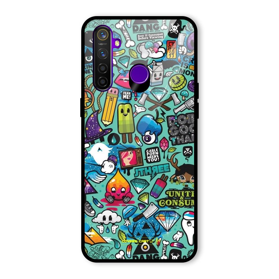 Sweet Candies Glass Back Case for Realme 5 Pro