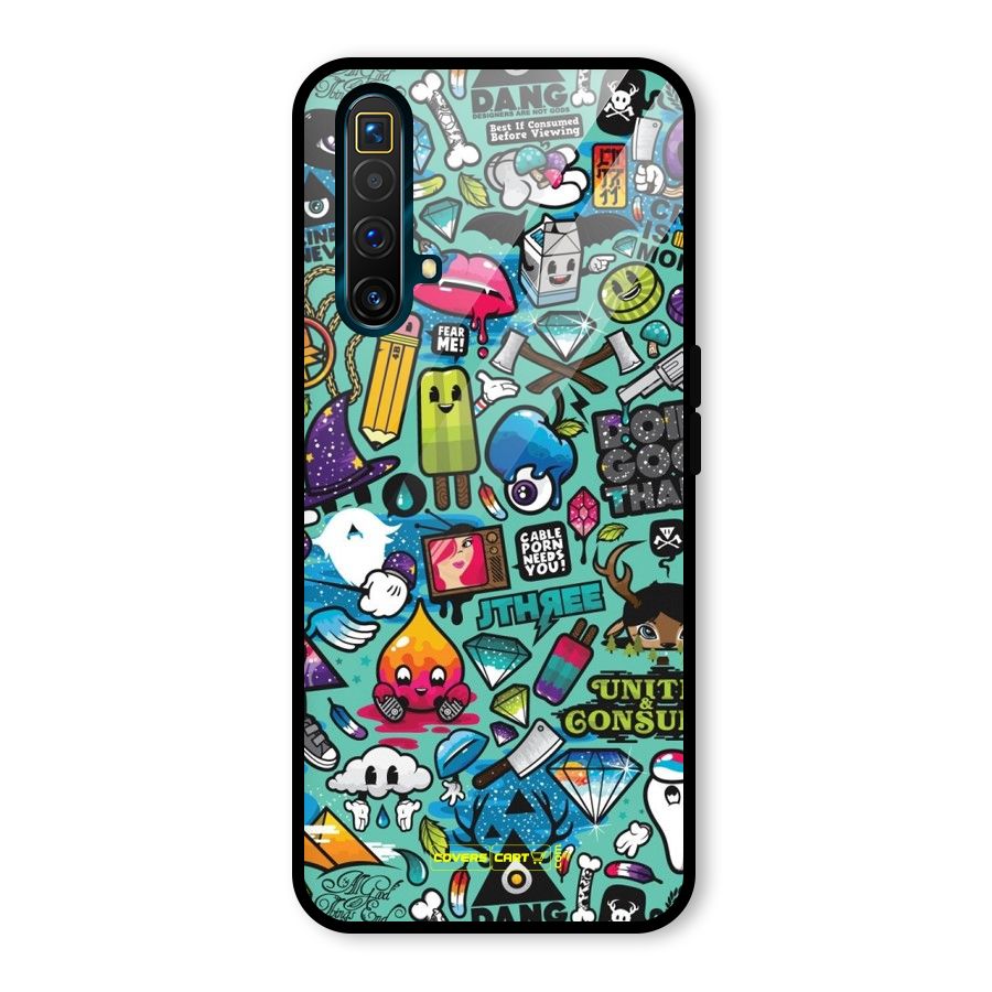 Sweet Candies Glass Back Case for Realme X3 SuperZoom