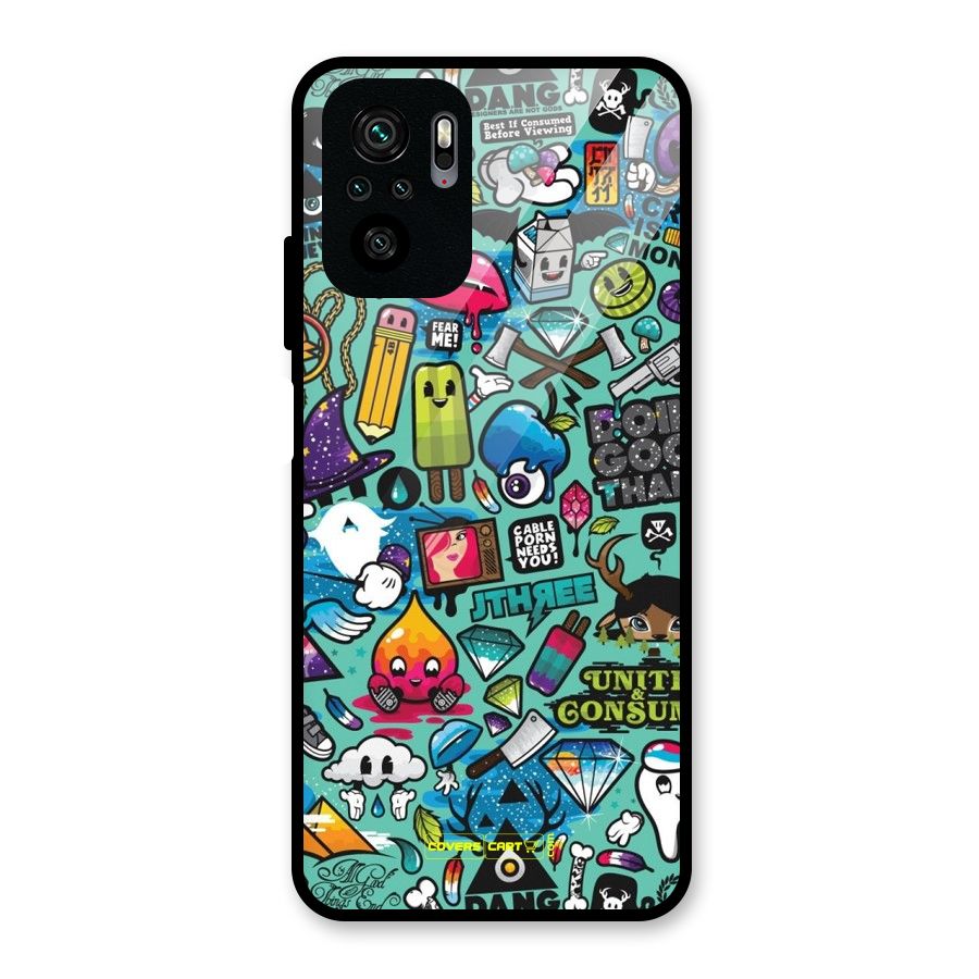 Sweet Candies Glass Back Case for Redmi Note 10S