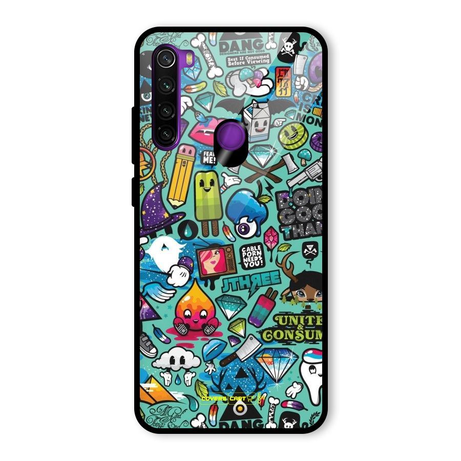 Sweet Candies Glass Back Case for Redmi Note 8
