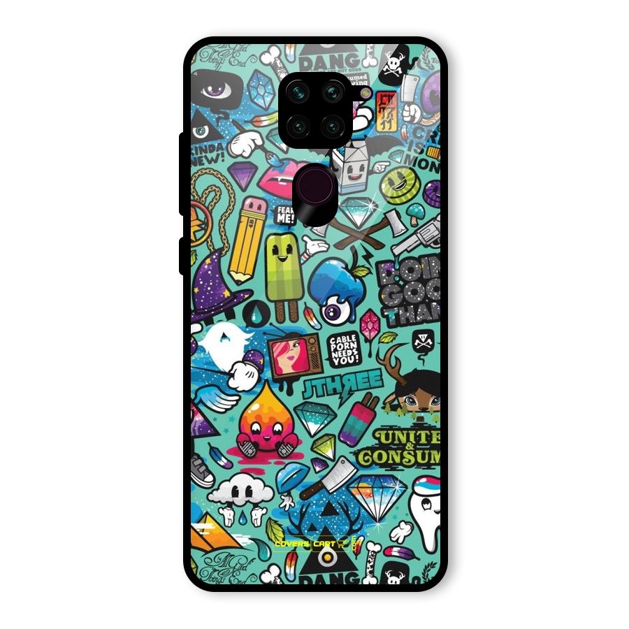Sweet Candies Glass Back Case for Redmi Note 9