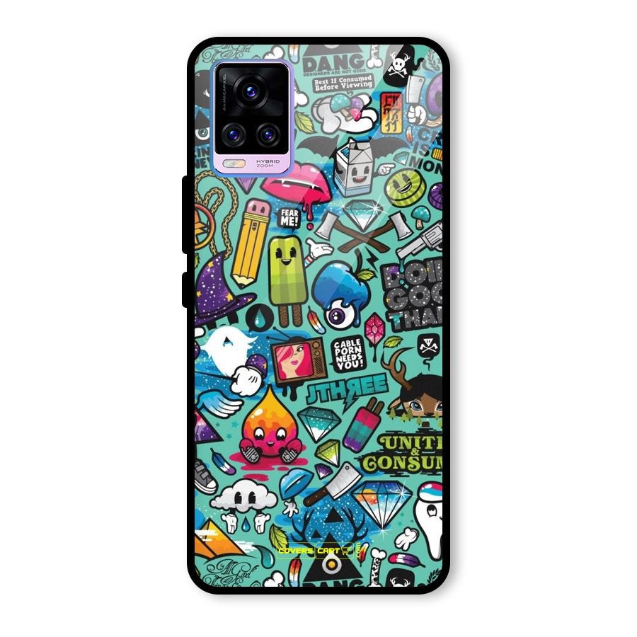 Sweet Candies Glass Back Case for Vivo V20 Pro
