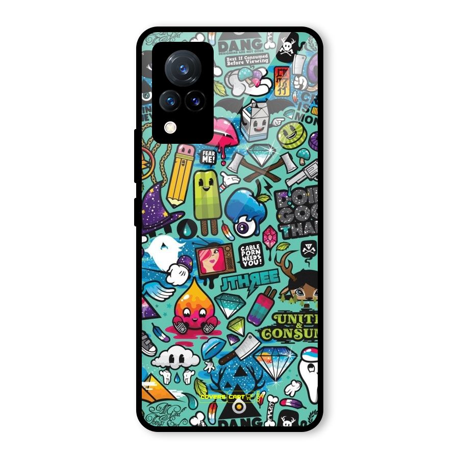 Sweet Candies Glass Back Case for Vivo V21 5G