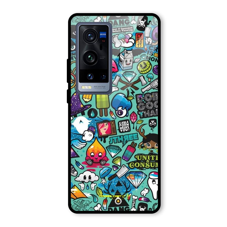 Sweet Candies Glass Back Case for Vivo X60 Pro Plus