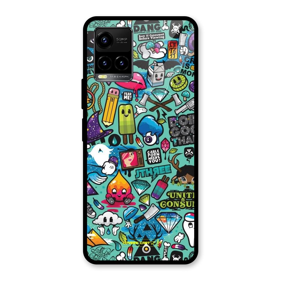 Sweet Candies Glass Back Case for Vivo Y21T