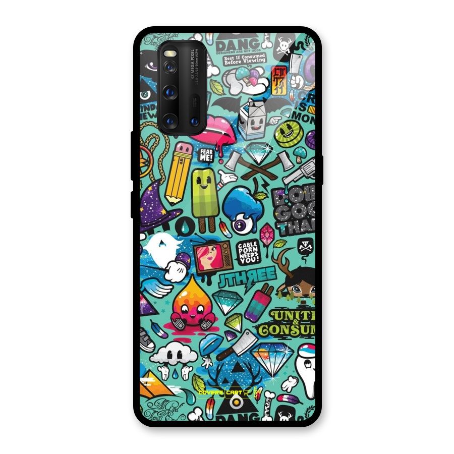 Sweet Candies Glass Back Case for Vivo iQOO 3