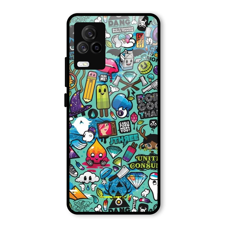 Sweet Candies Glass Back Case for Vivo iQOO 7 Legend 5G